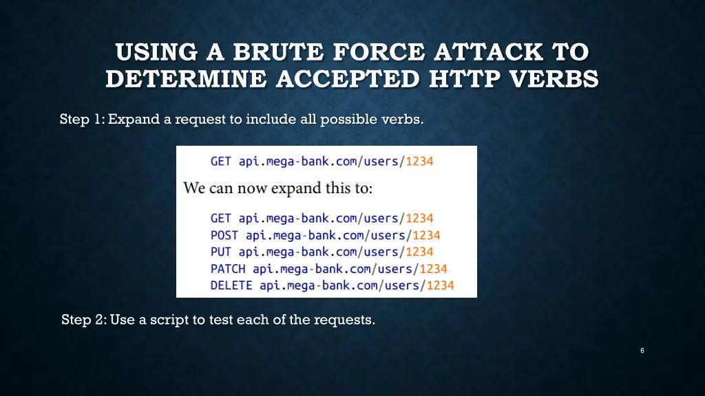using a brute force attack to determine accepted
