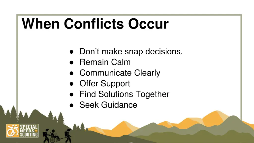 when conflicts occur