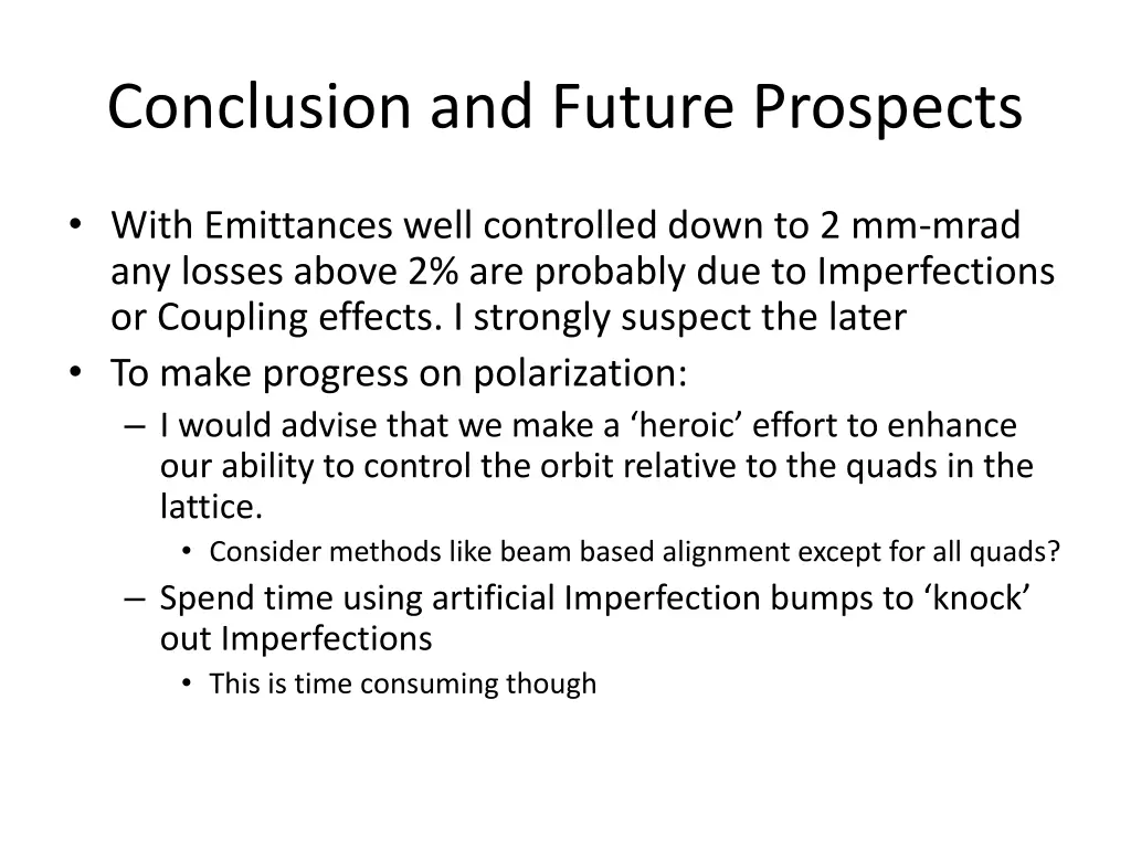 conclusion and future prospects