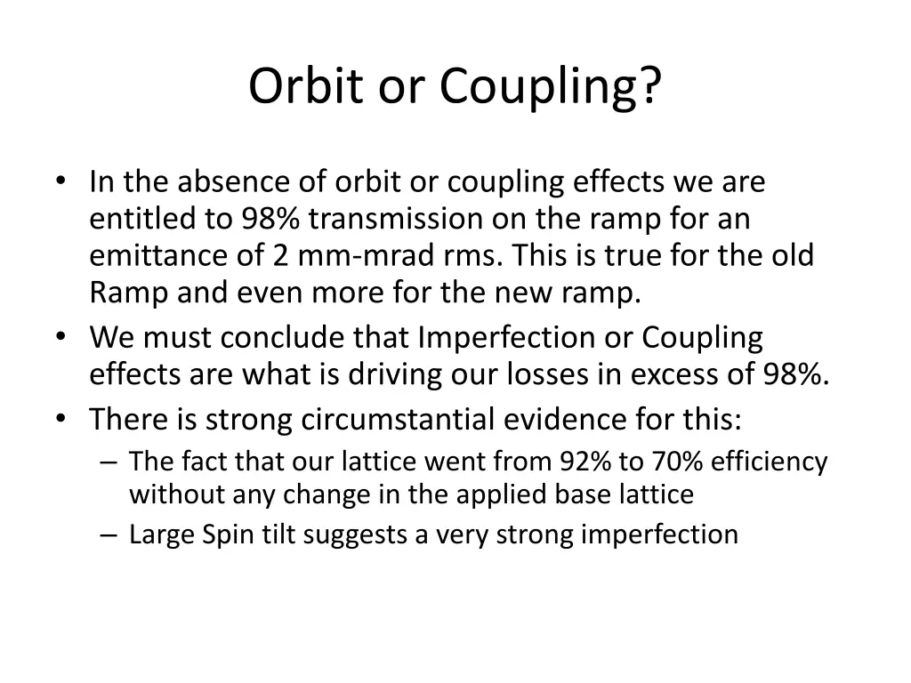 orbit or coupling