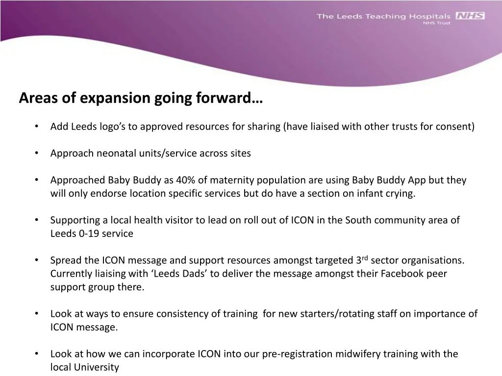 areas of expansion going forward