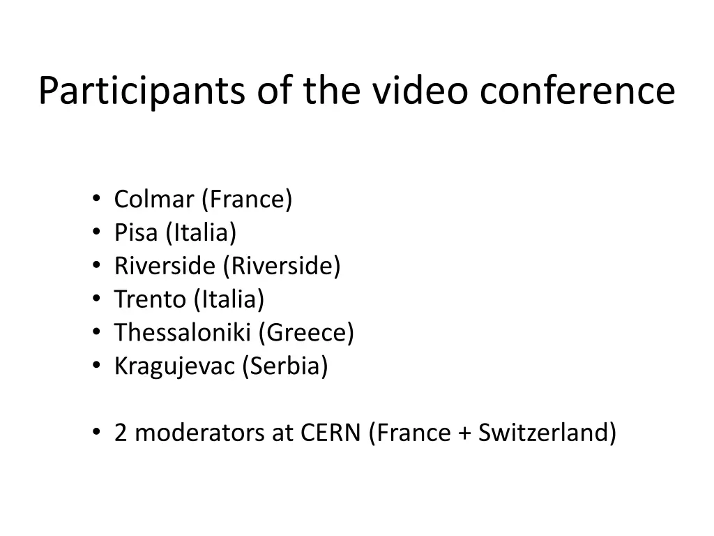 participants of the video conference