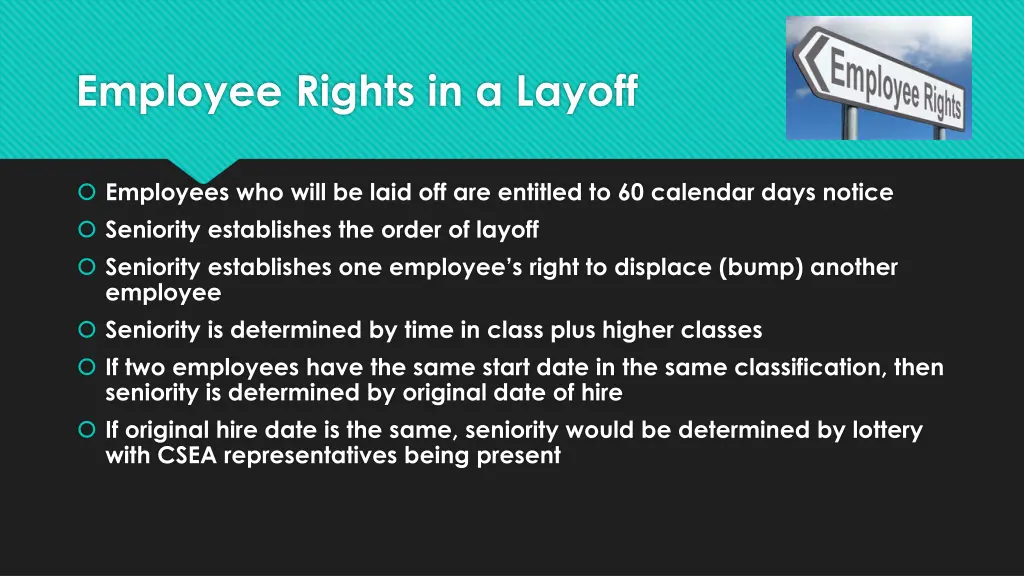 employee rights in a layoff