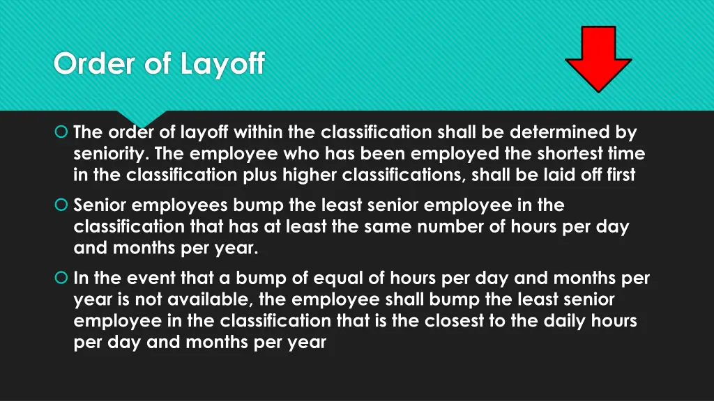 order of layoff