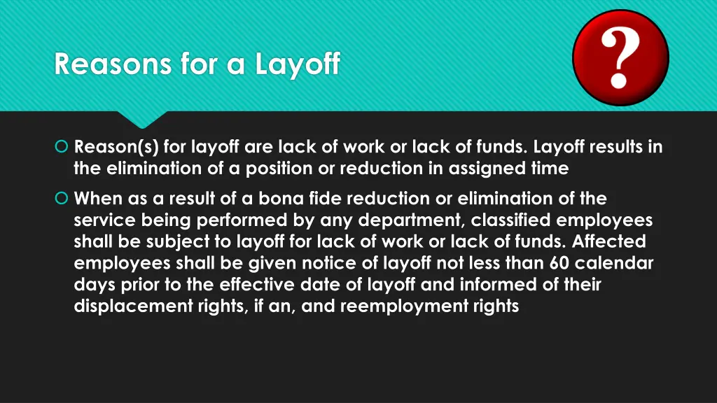 reasons for a layoff