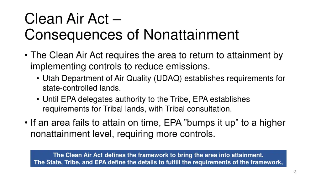 clean air act consequences of nonattainment