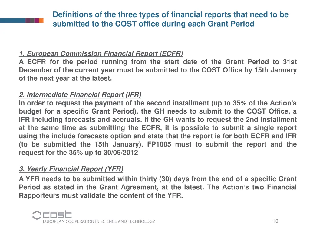 definitions of the three types of financial