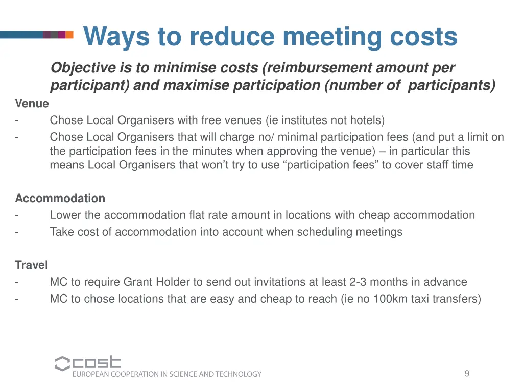 ways to reduce meeting costs