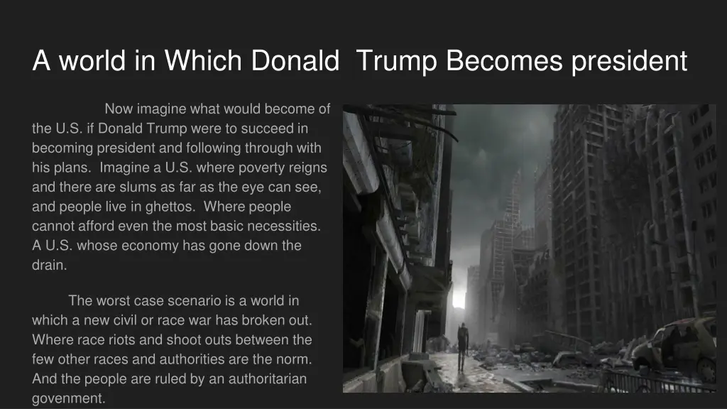 a world in which donald trump becomes president