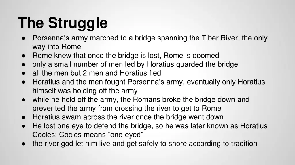 the struggle porsenna s army marched to a bridge