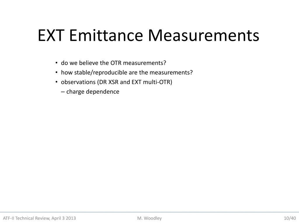 ext emittance measurements
