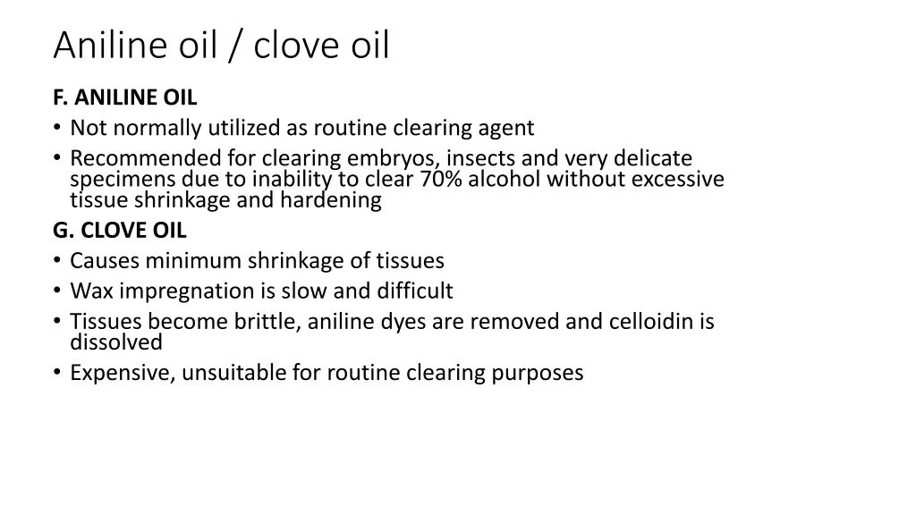 aniline oil clove oil