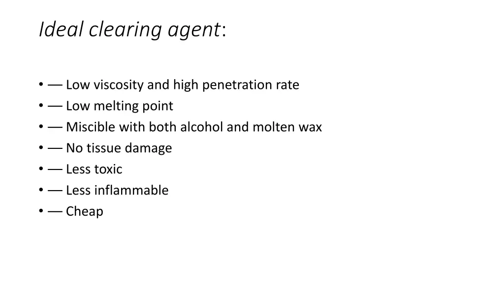 ideal clearing agent