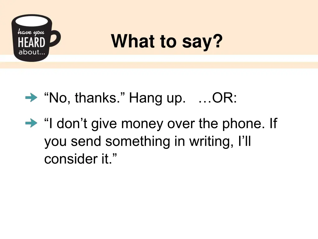 what to say