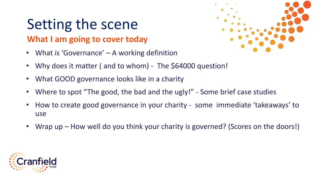 setting the scene what i am going to cover today