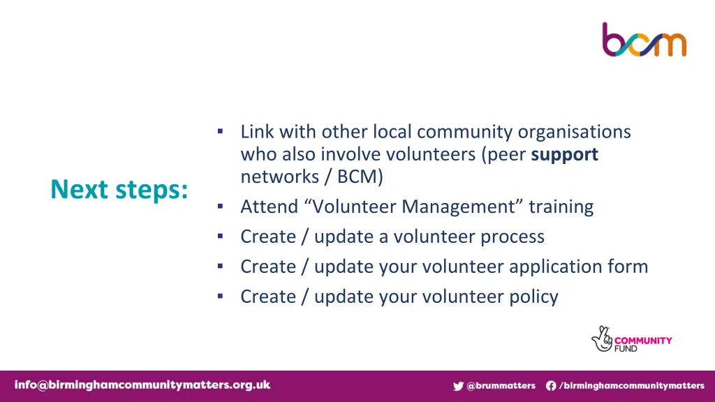 link with other local community organisations