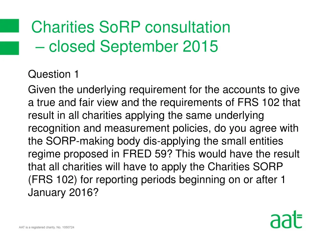 charities sorp consultation closed september 2015