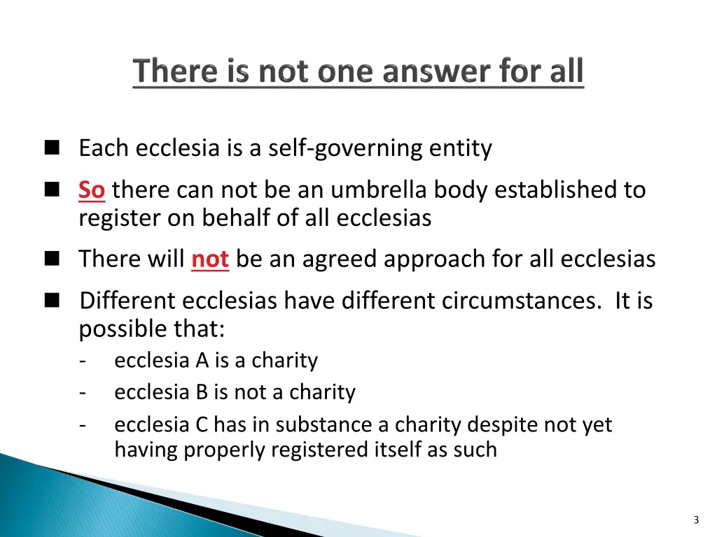 each ecclesia is a self governing entity