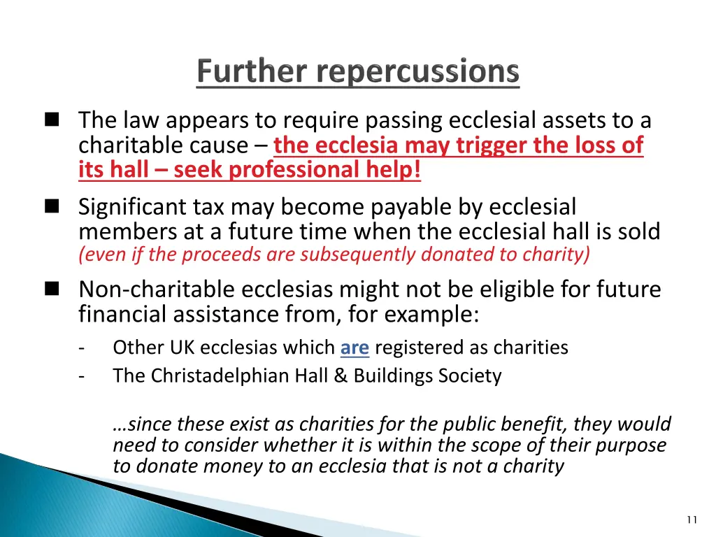 the law appears to require passing ecclesial