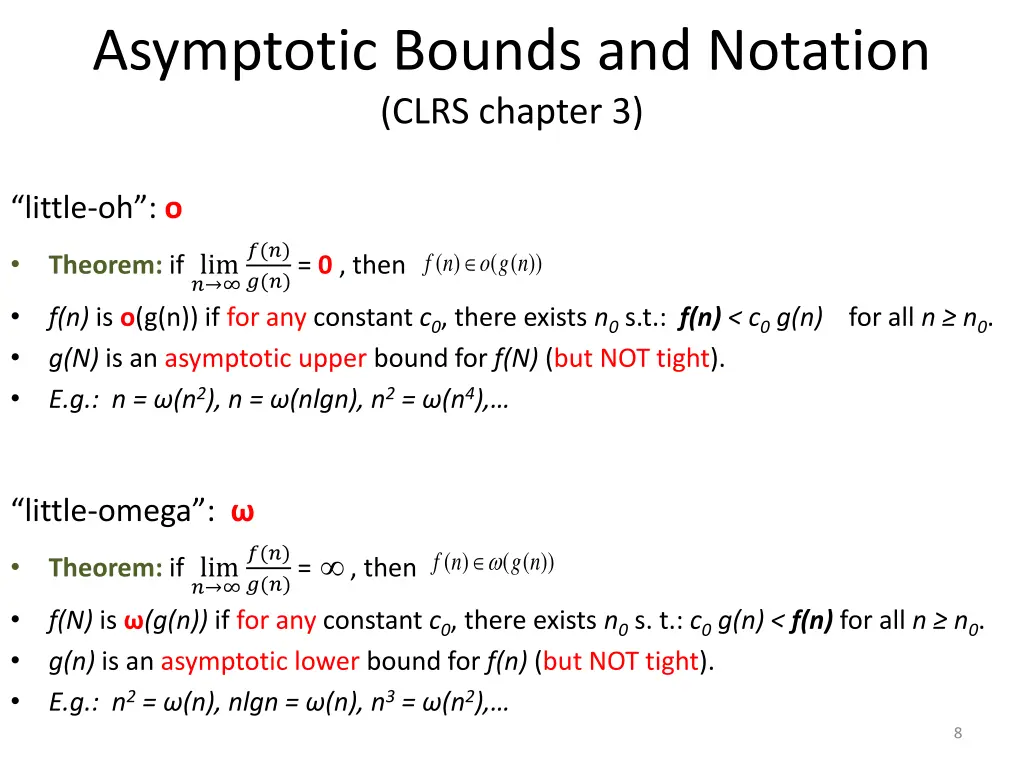 asymptotic bounds and notation clrs chapter 3 1