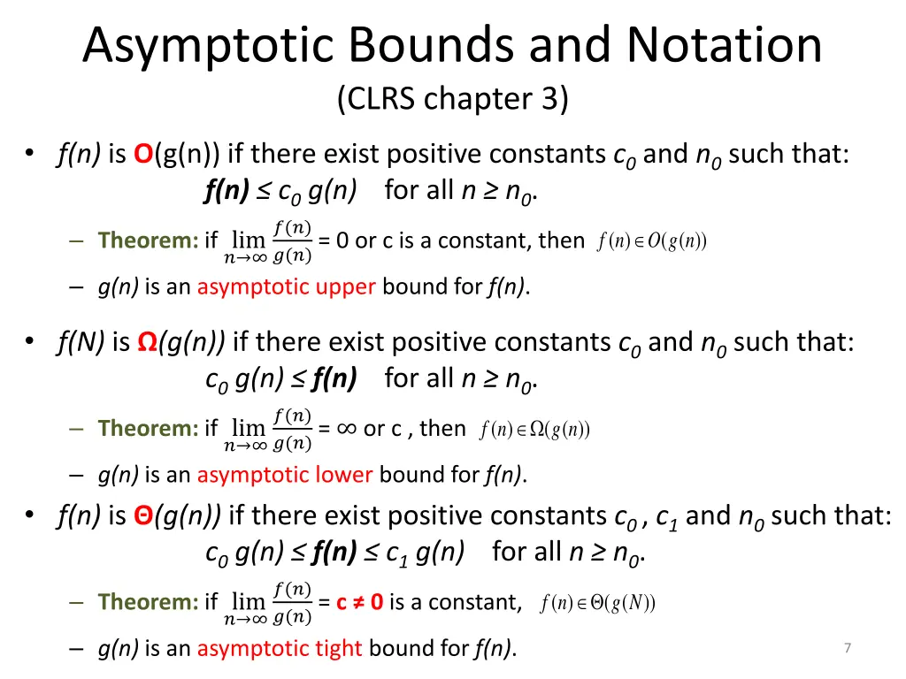 asymptotic bounds and notation clrs chapter 3