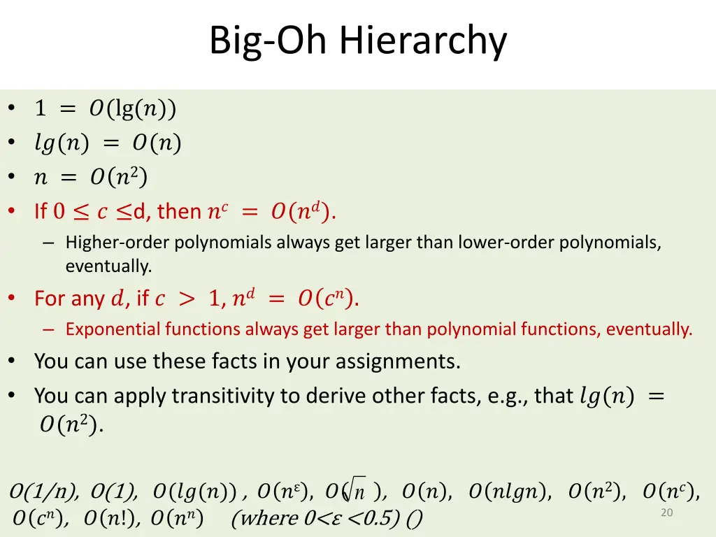 big oh hierarchy