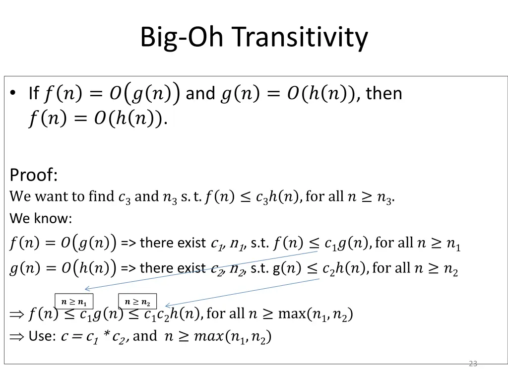 big oh transitivity 1