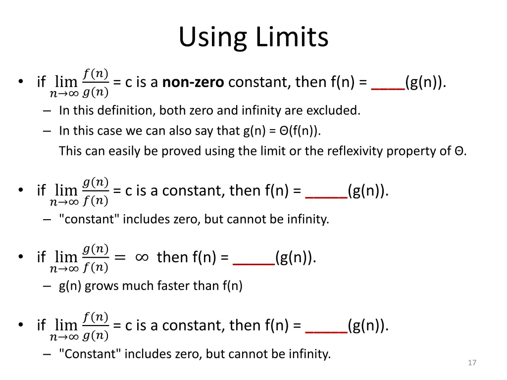 using limits