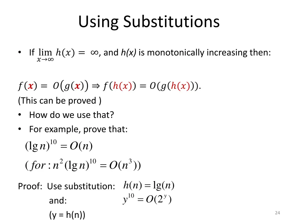 using substitutions