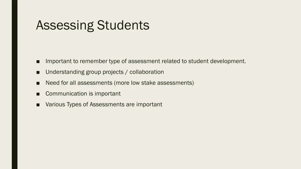 assessing students