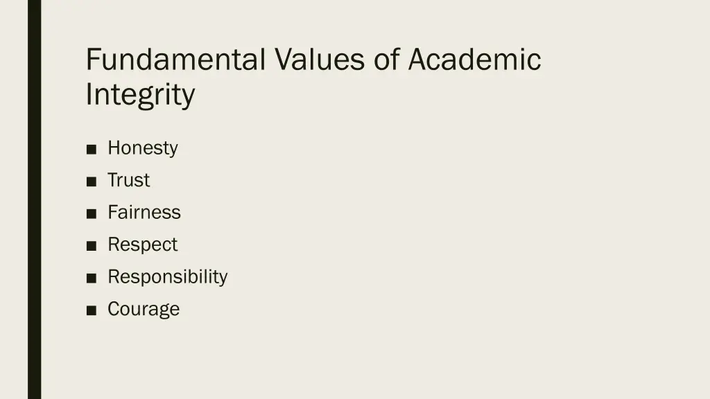 fundamental values of academic integrity