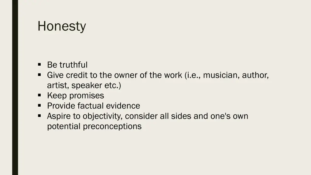 honesty