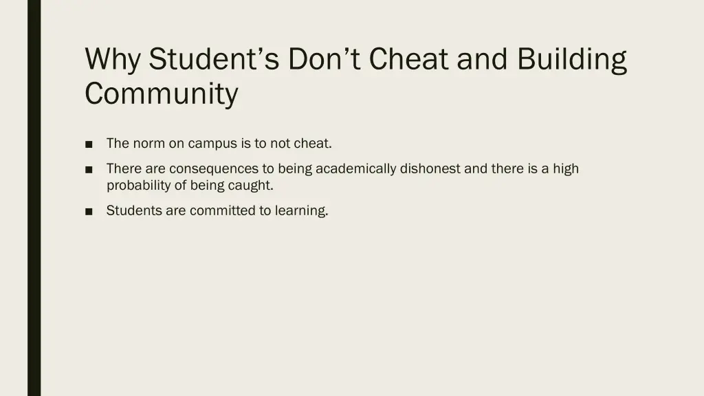 why student s don t cheat and building community