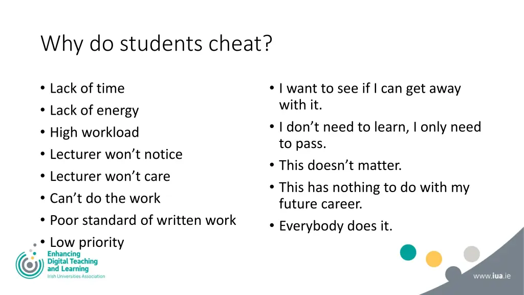 why do students cheat