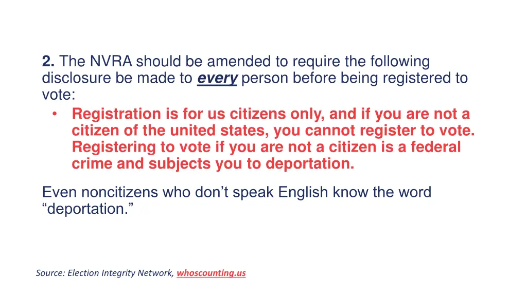 2 the nvra should be amended to require