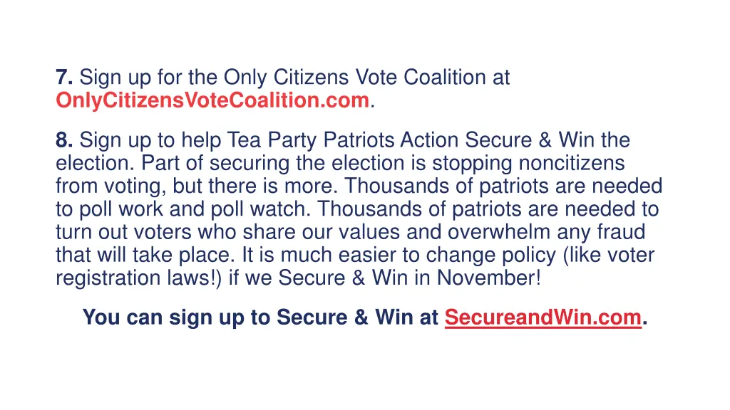 7 sign up for the only citizens vote coalition