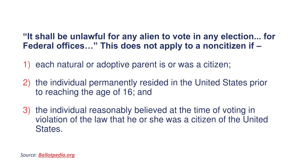 it shall be unlawful for any alien to vote