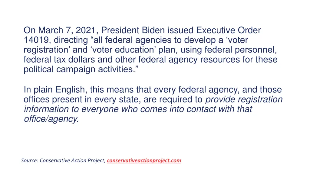on march 7 2021 president biden issued executive