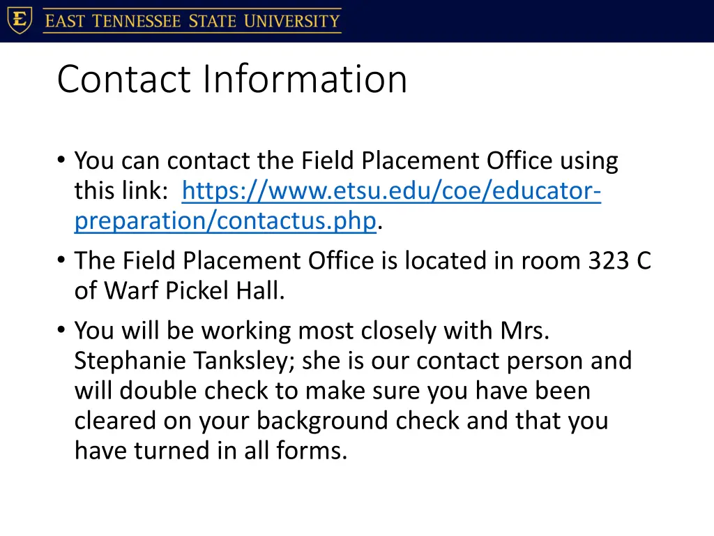 contact information