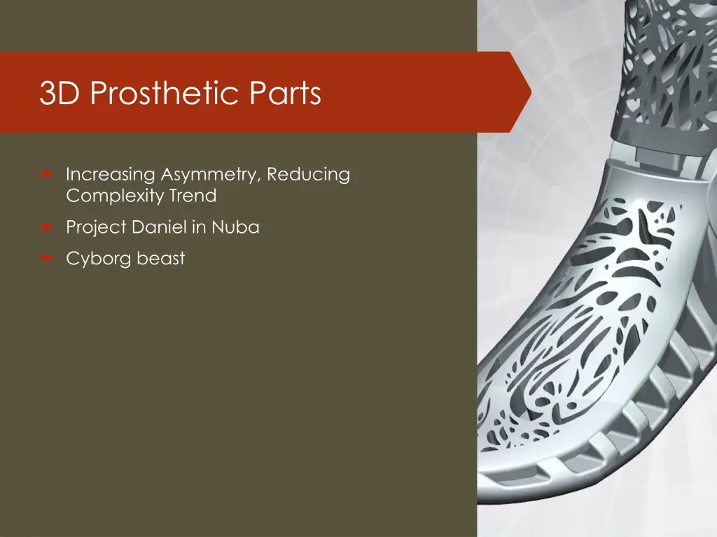 3d prosthetic parts