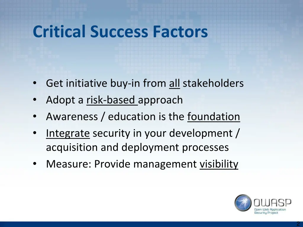 critical success factors