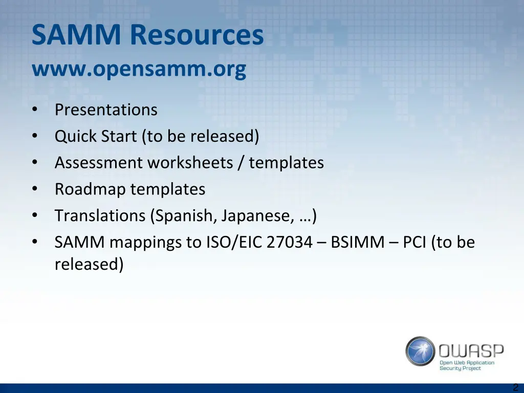 samm resources www opensamm org