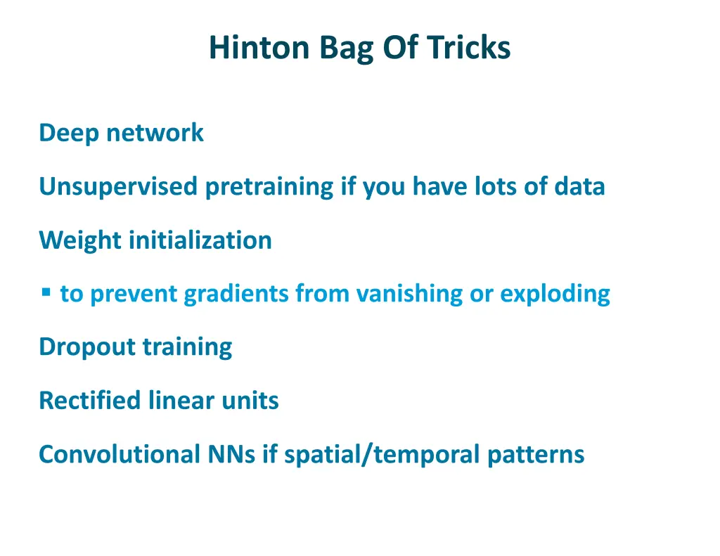 hinton bag of tricks