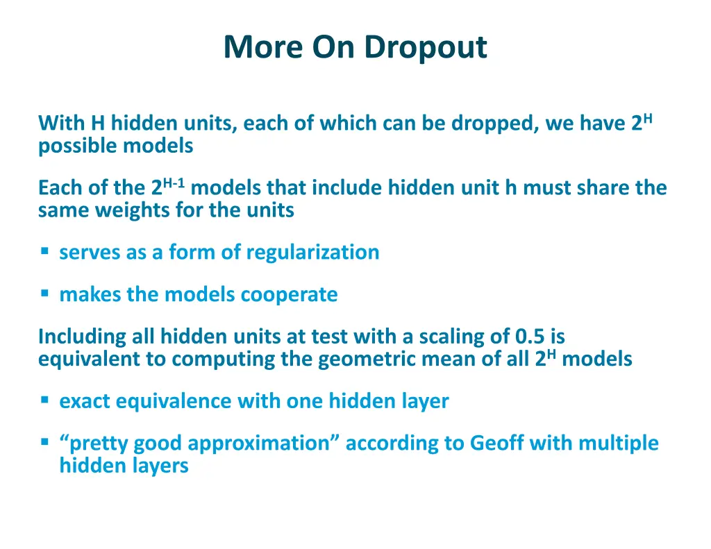 more on dropout