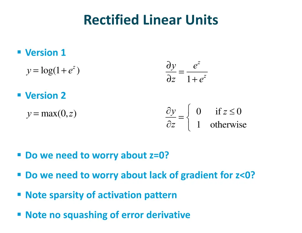 rectified linear units