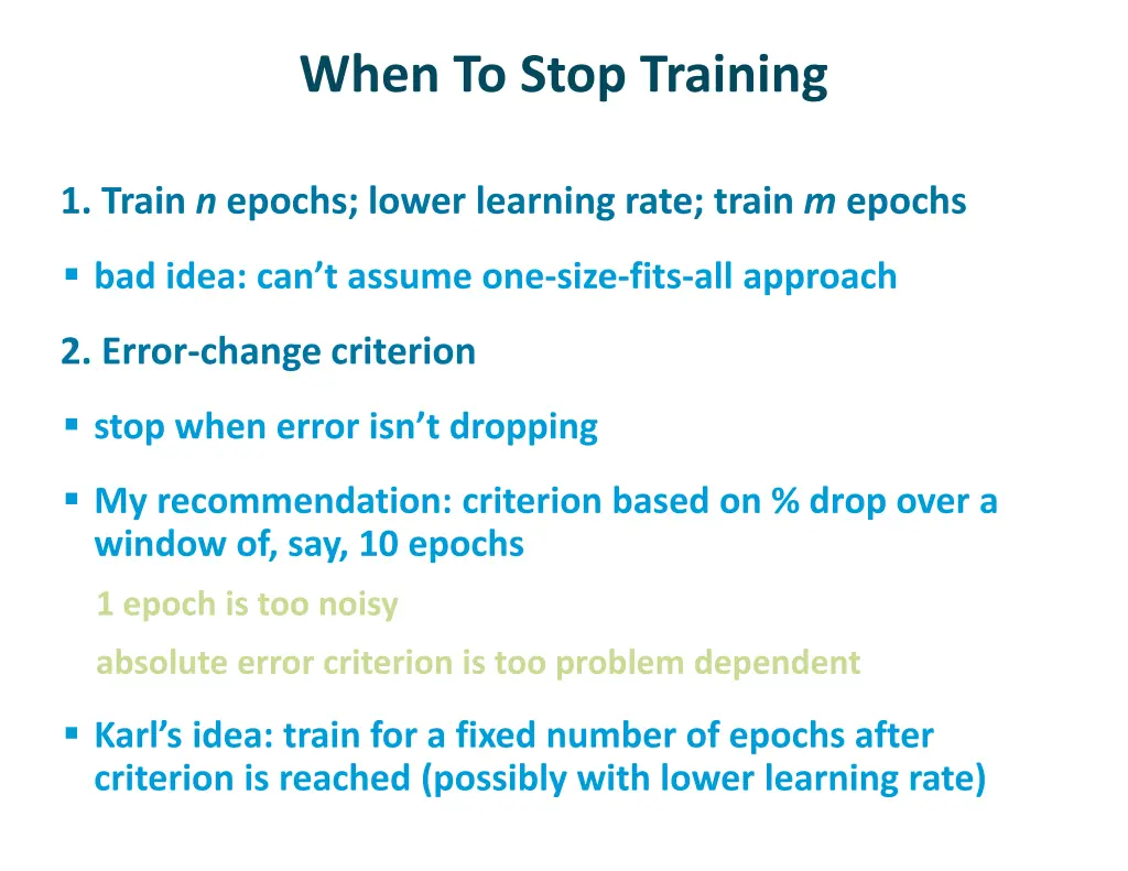 when to stop training
