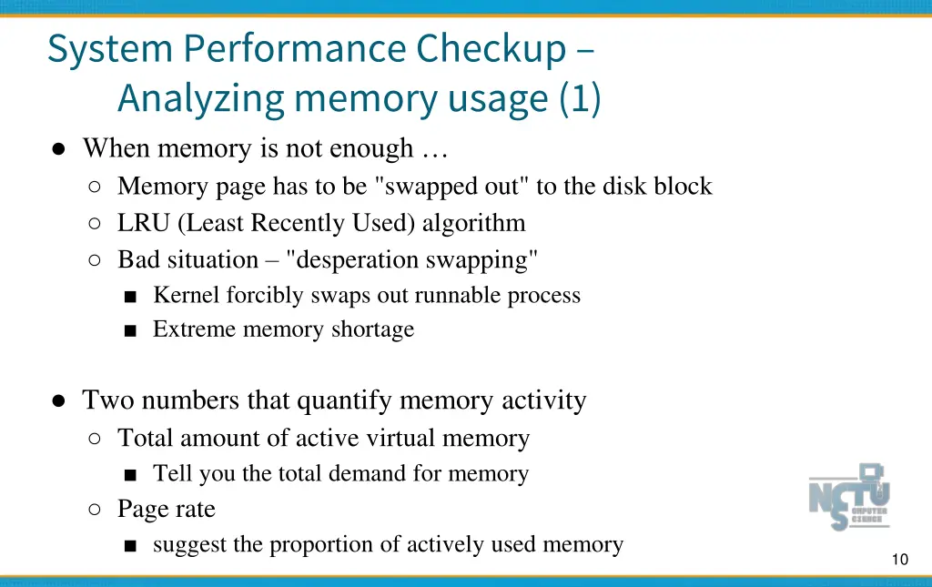 system performance checkup analyzing memory usage