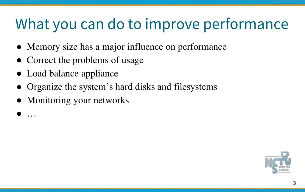 what you can do to improve performance