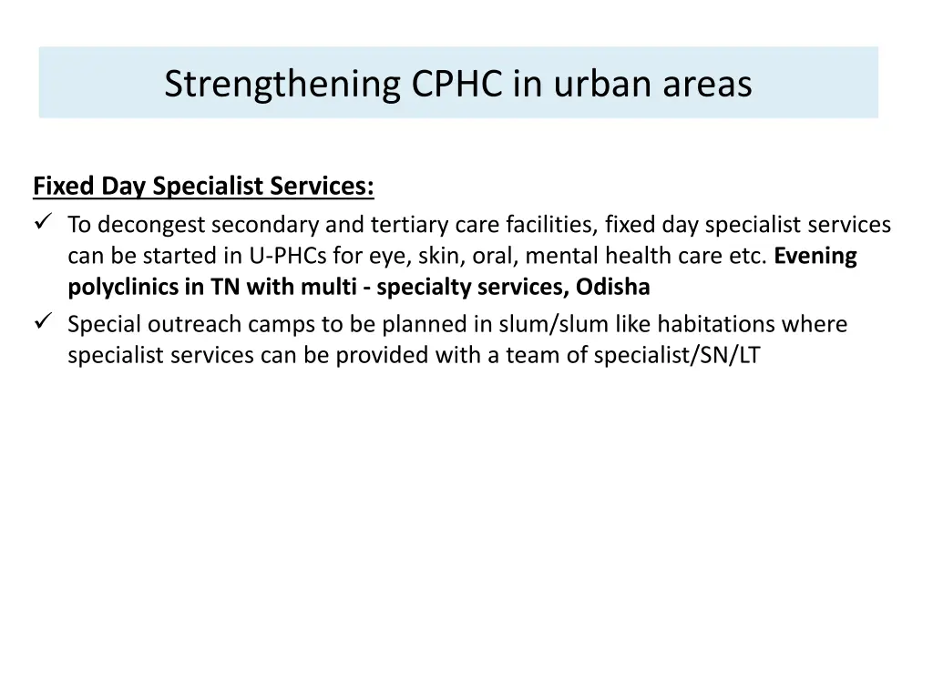 strengthening cphc in urban areas 2
