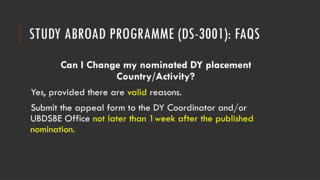 study abroad programme ds 3001 faqs